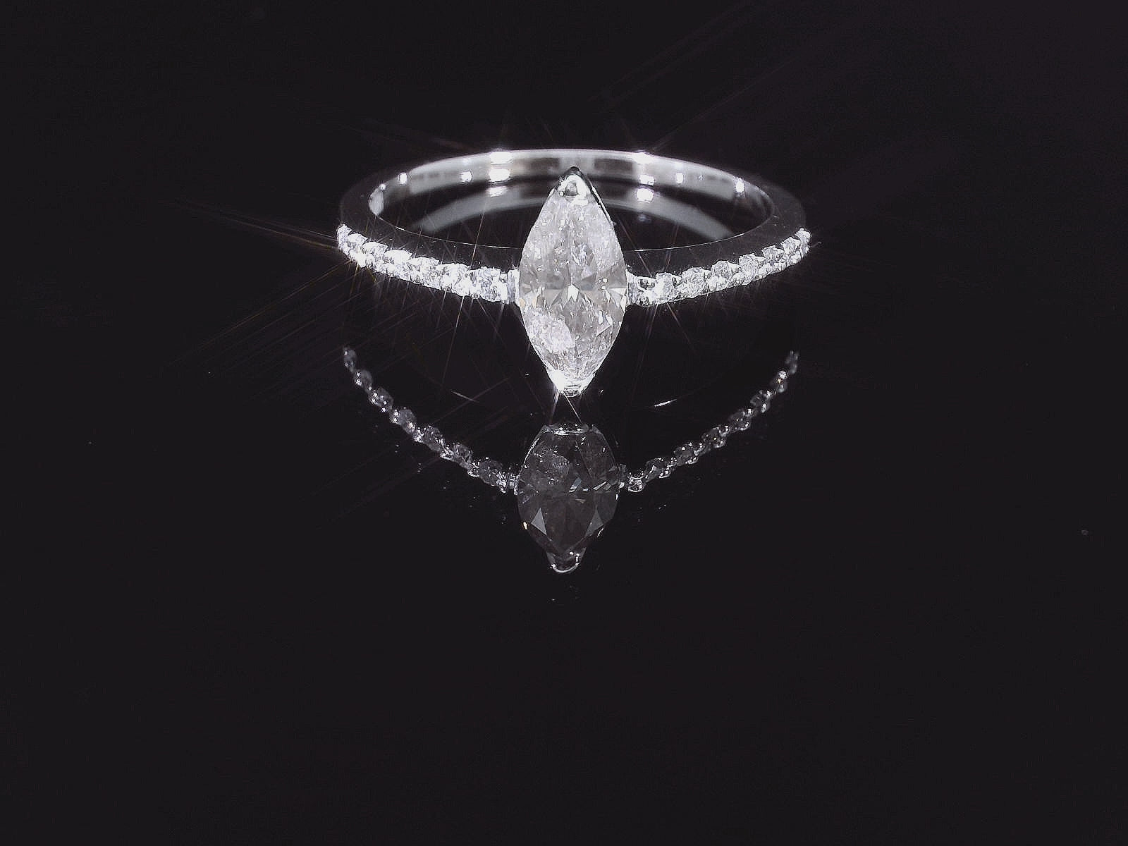 Bague élégante en or blanc 18 carats avec diamant solitaire – 0,51 ct FG SI, taille 57 - 555600 
