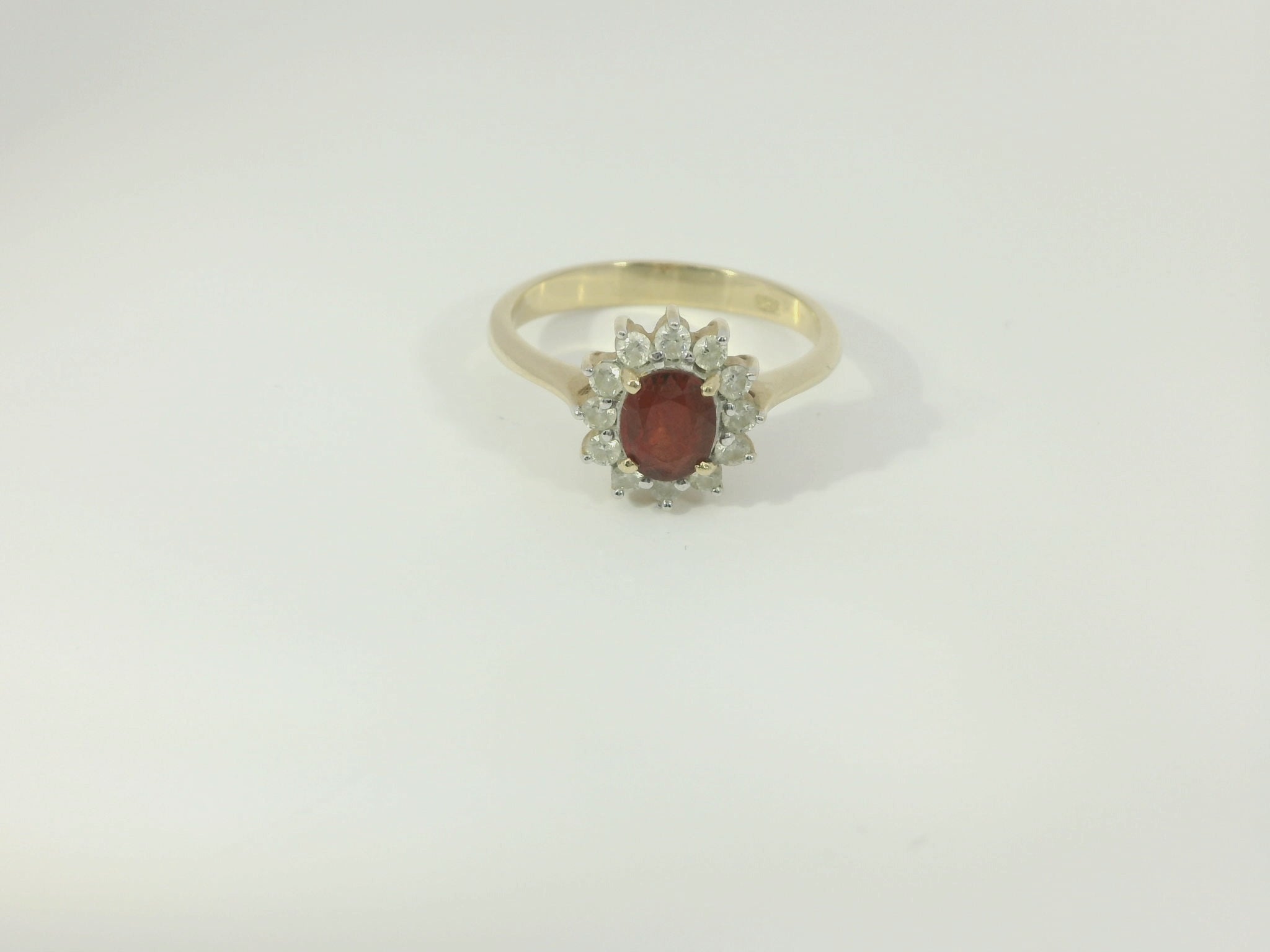 Damenring 750 Gelbgold Rubin Diamant Gr. 54