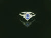 Bague luxueuse en or blanc avec tanzanite et diamants – Élégance 18 carats, taille 52 - YZ0003280 