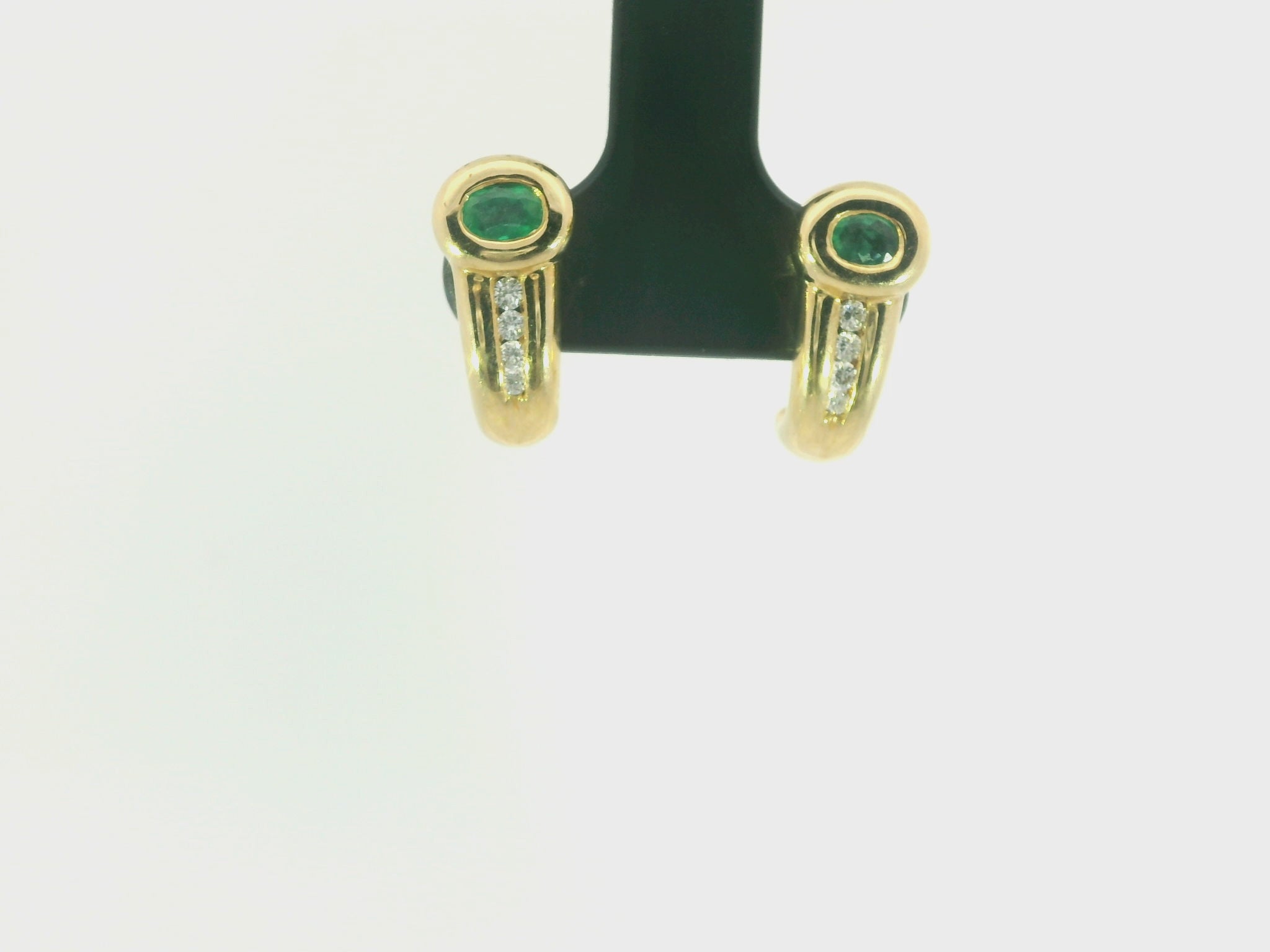 Ohrstecker 750 Gelbgold Smaragd Diamant