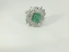 Damenring 750 Weissgold Smaragd Brillant Gr. 53