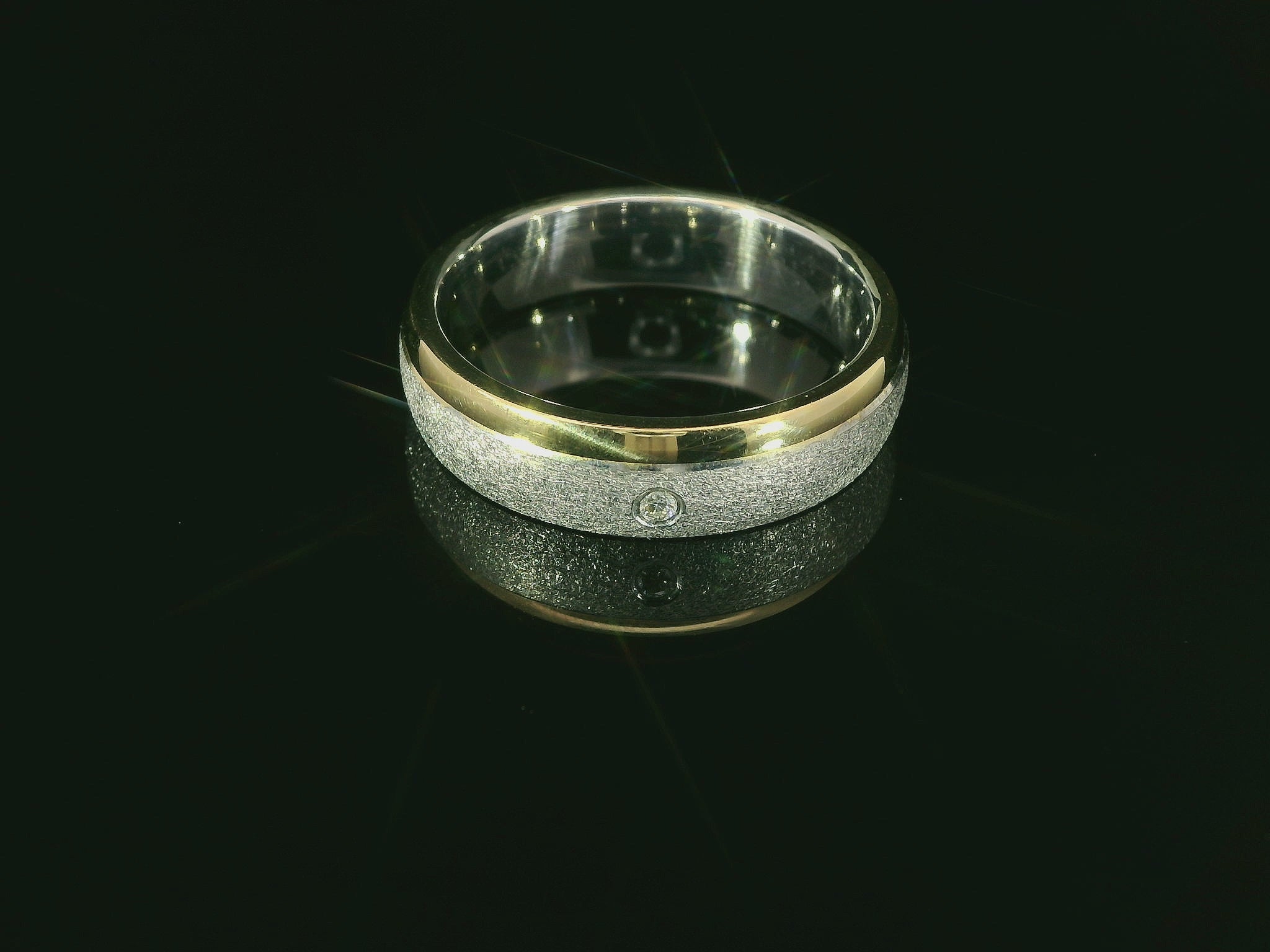Partnerringe Silber 925 / 18 Karat - 750 Gold - SGB - 118/6