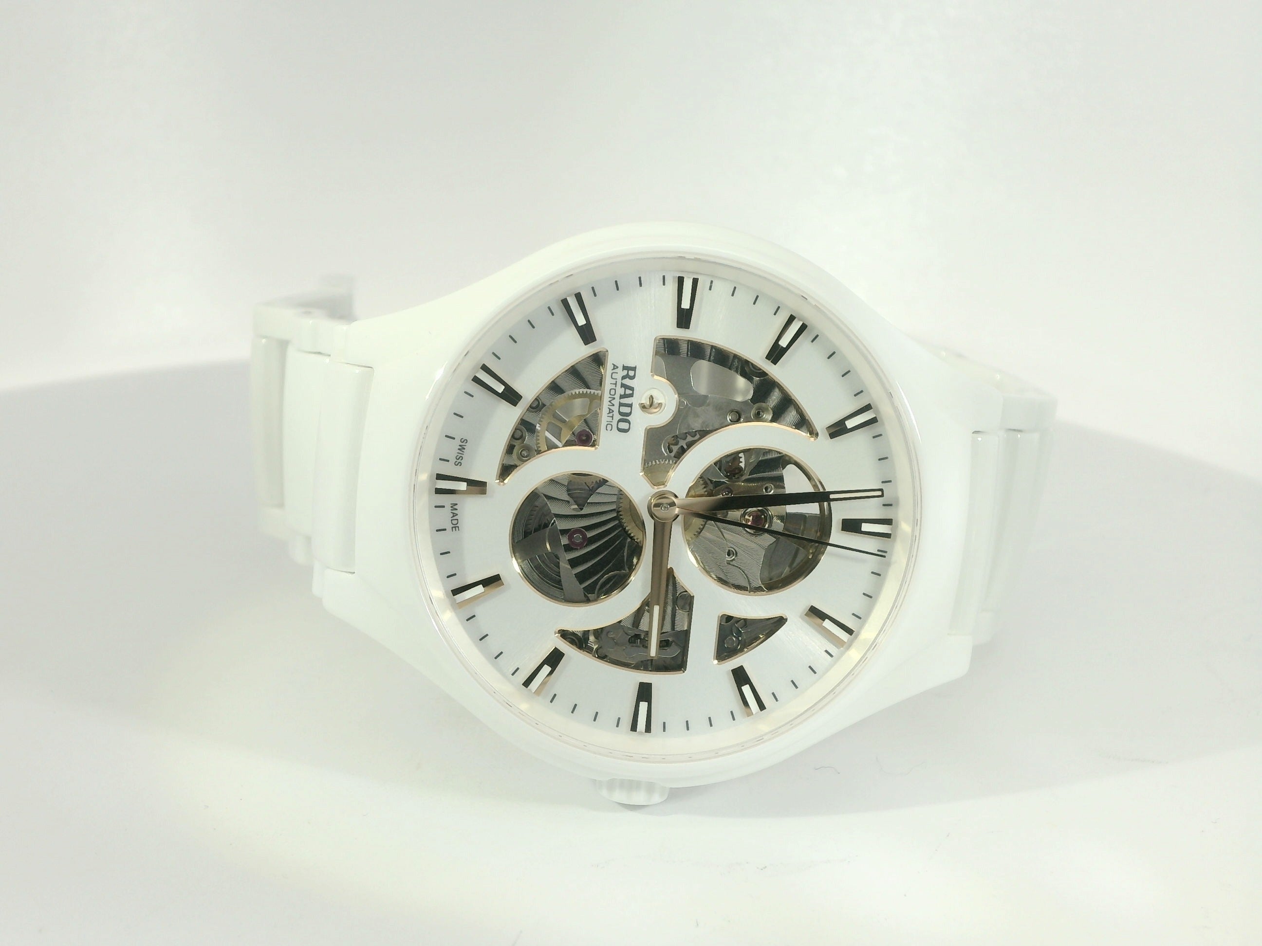 Rado Coupole Classic Automatik Herren Uhr Silber Schwarz Leder