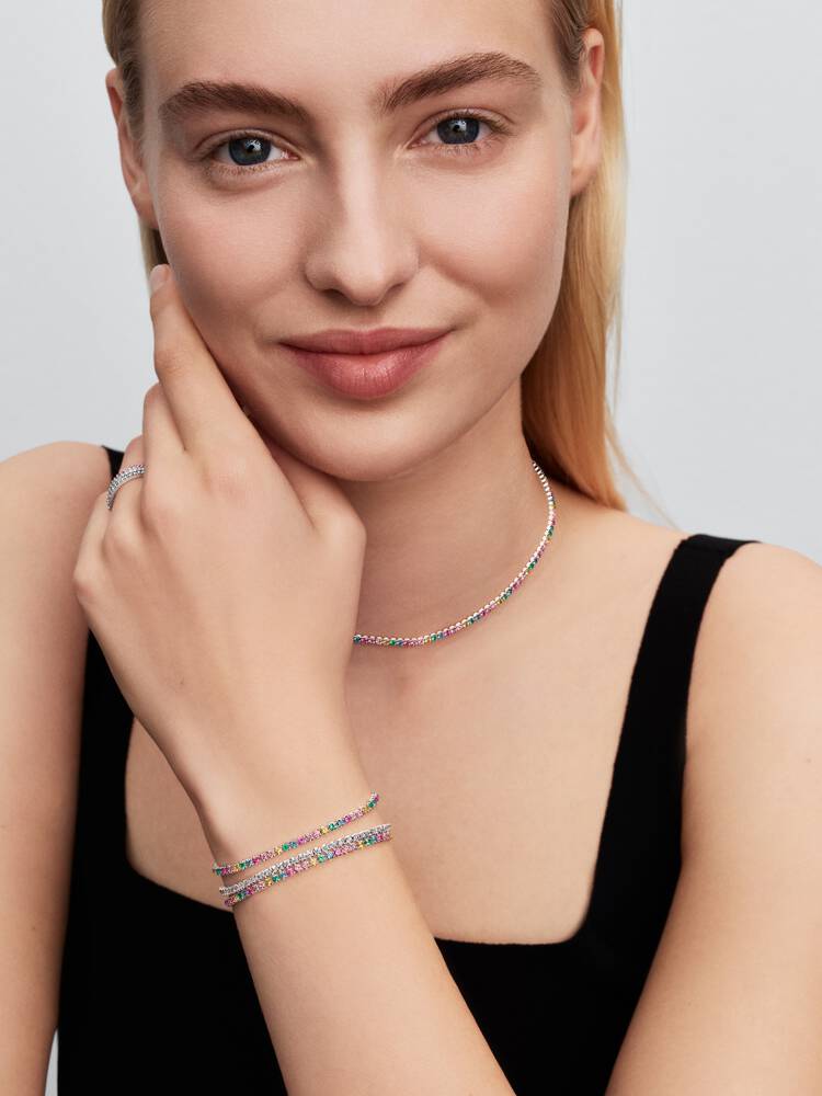 Regenbogen Tennisarmband Sterling-Silber - 593927C03-16