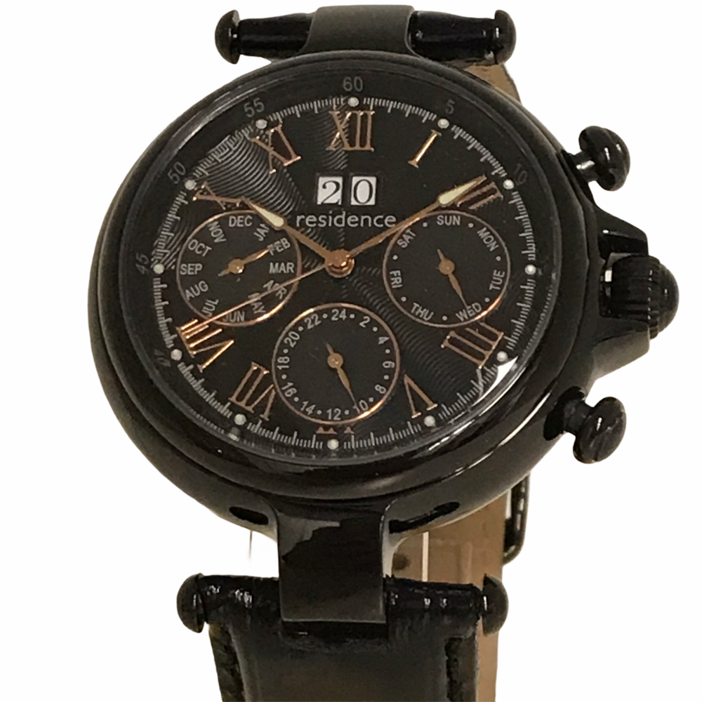 Residence Automatik Uhr Schwarz Leder – AS 9162