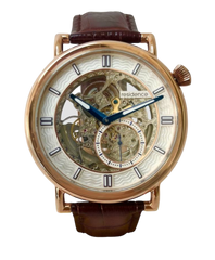 Residence Skelett Automatik Uhr Stahl Leder - AS 9217