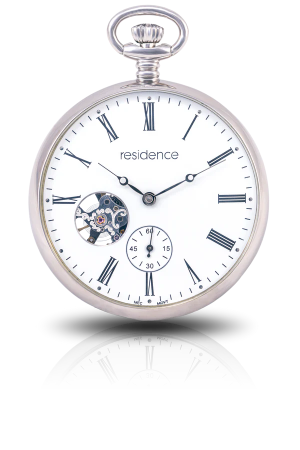 Residenz Klassische silberne Taschenuhr - AS 9105