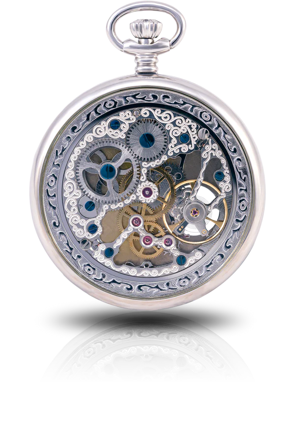 Residenz Klassische silberne Taschenuhr - AS 9105