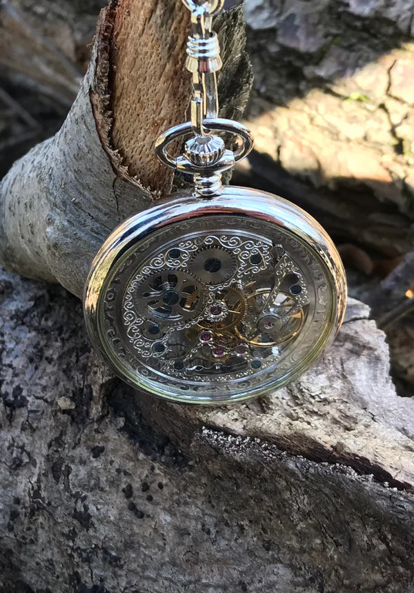 Residenz Klassische silberne Taschenuhr - AS 9105