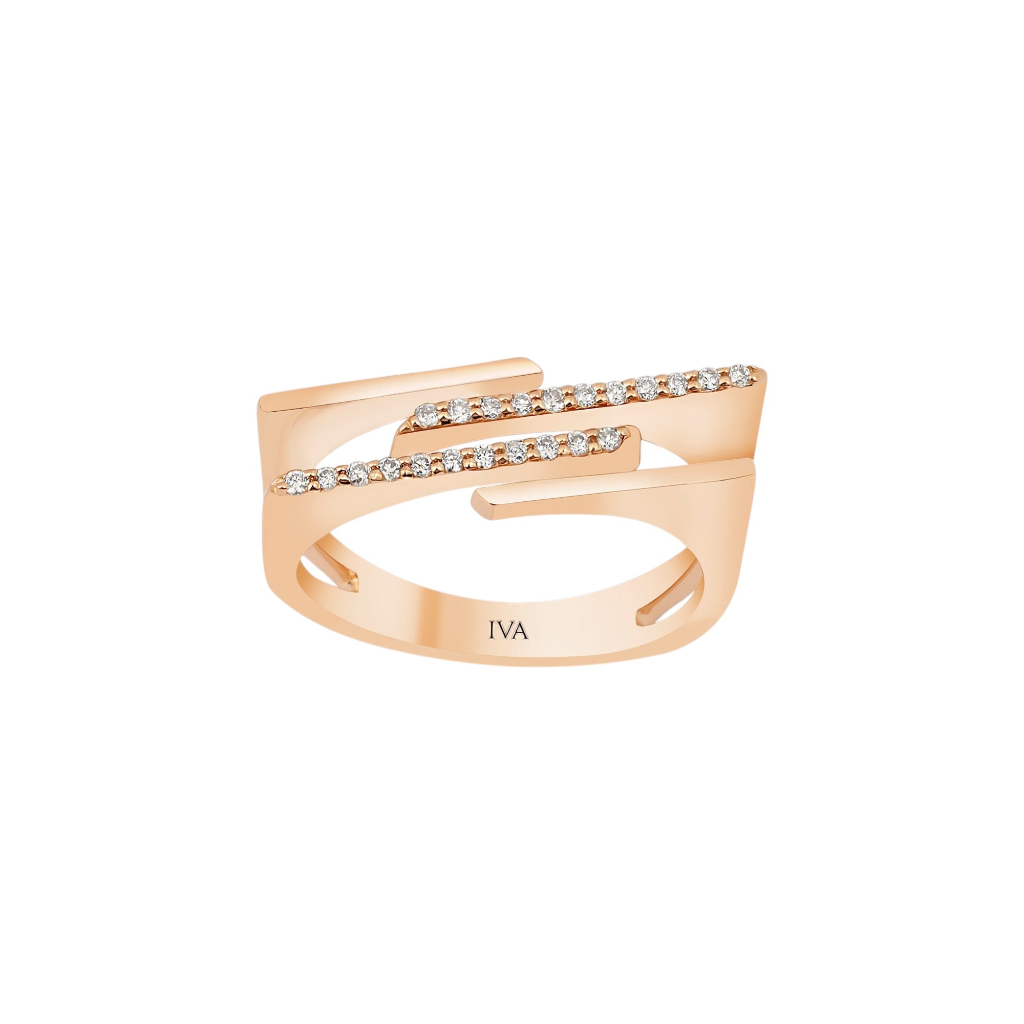 Ring mit 0.11 ct Diamanten in 585 oder 750 Roségold