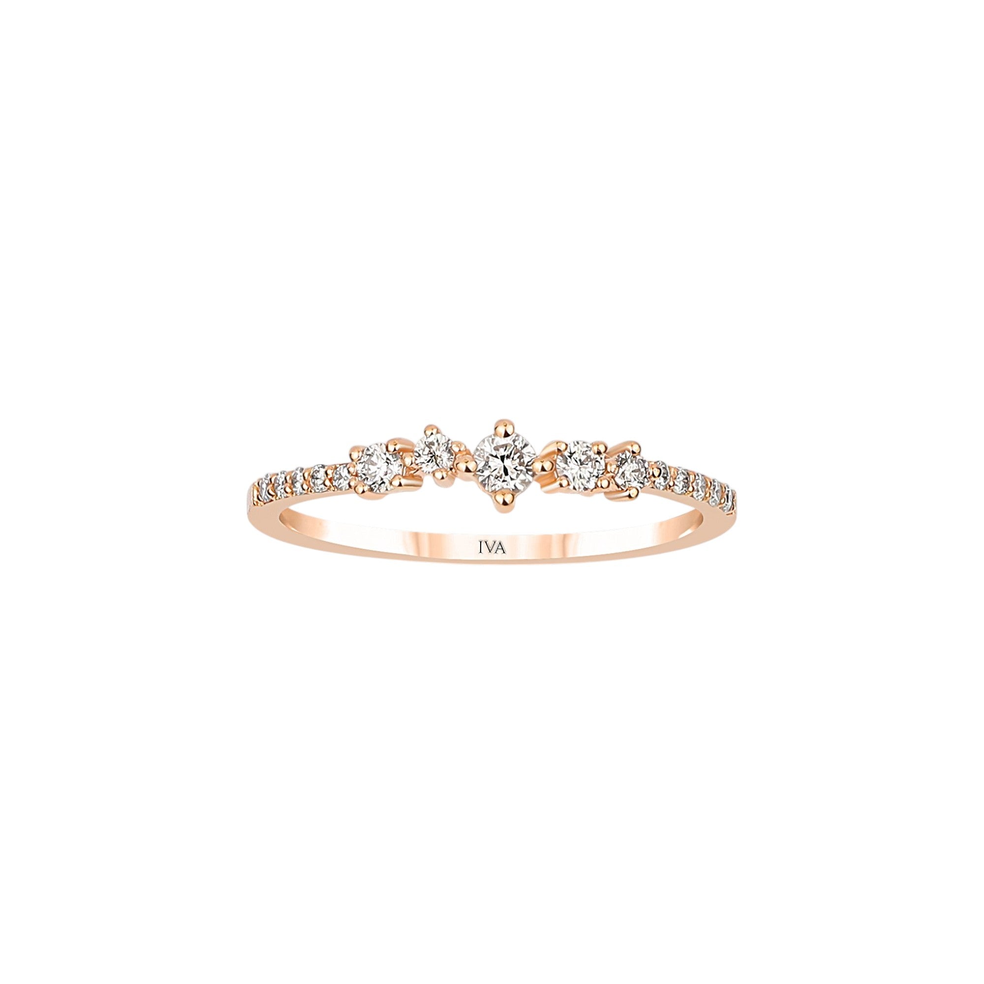 Ring mit 0.25 ct Diamanten in 585 oder 750 Roségold