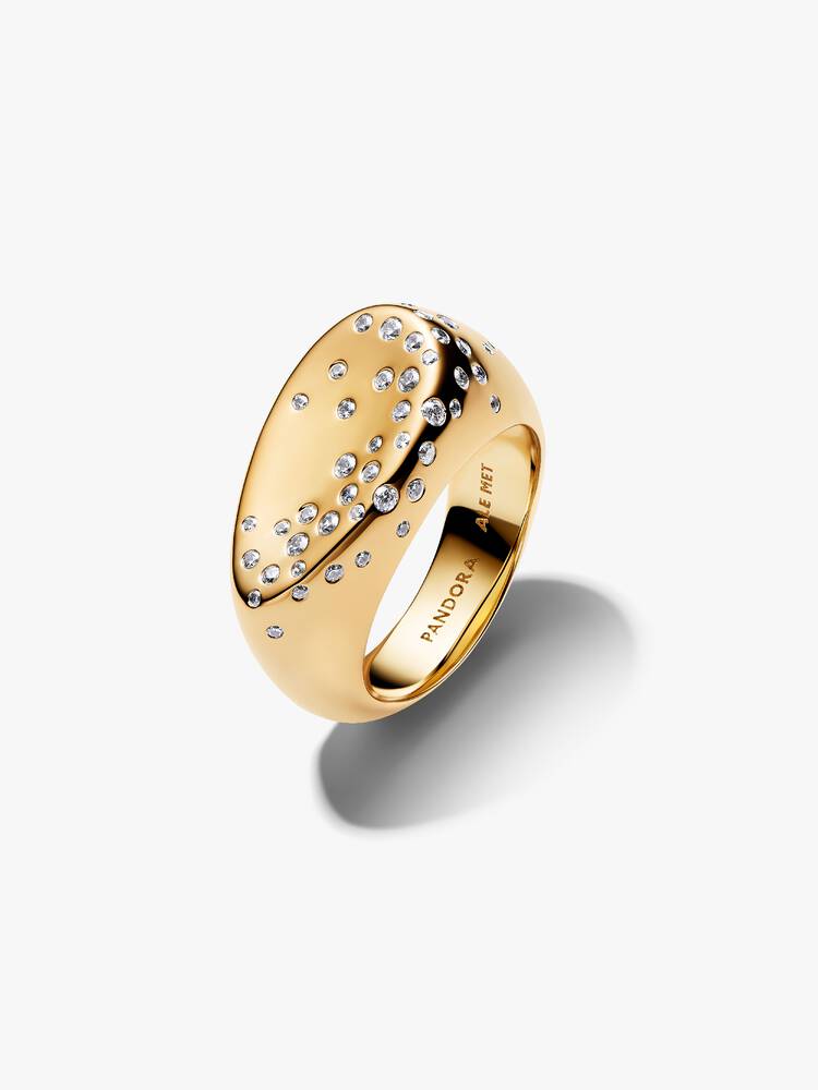 Ring Zirkonia 14 Karat Gold-Plattierung vergoldet – 164671C01-54