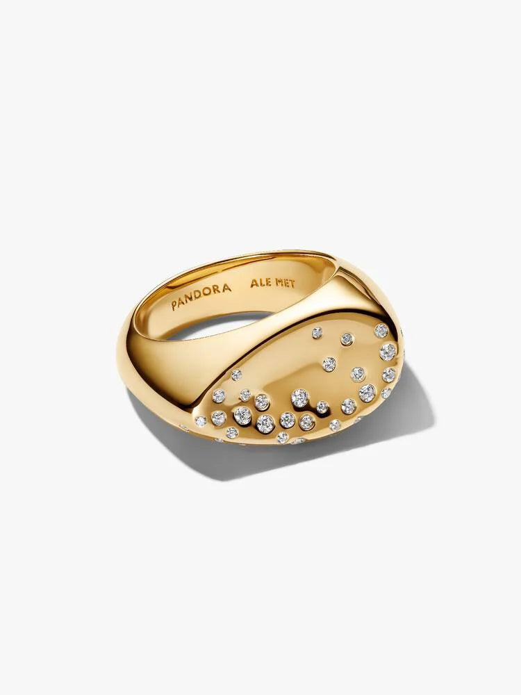 Ring Zirkonia 14 Karat Gold-Plattierung vergoldet – 164671C01-54