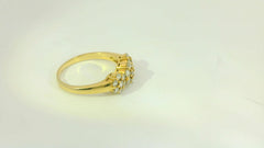 18K Gelbgold Ring mit 21 Diamanten