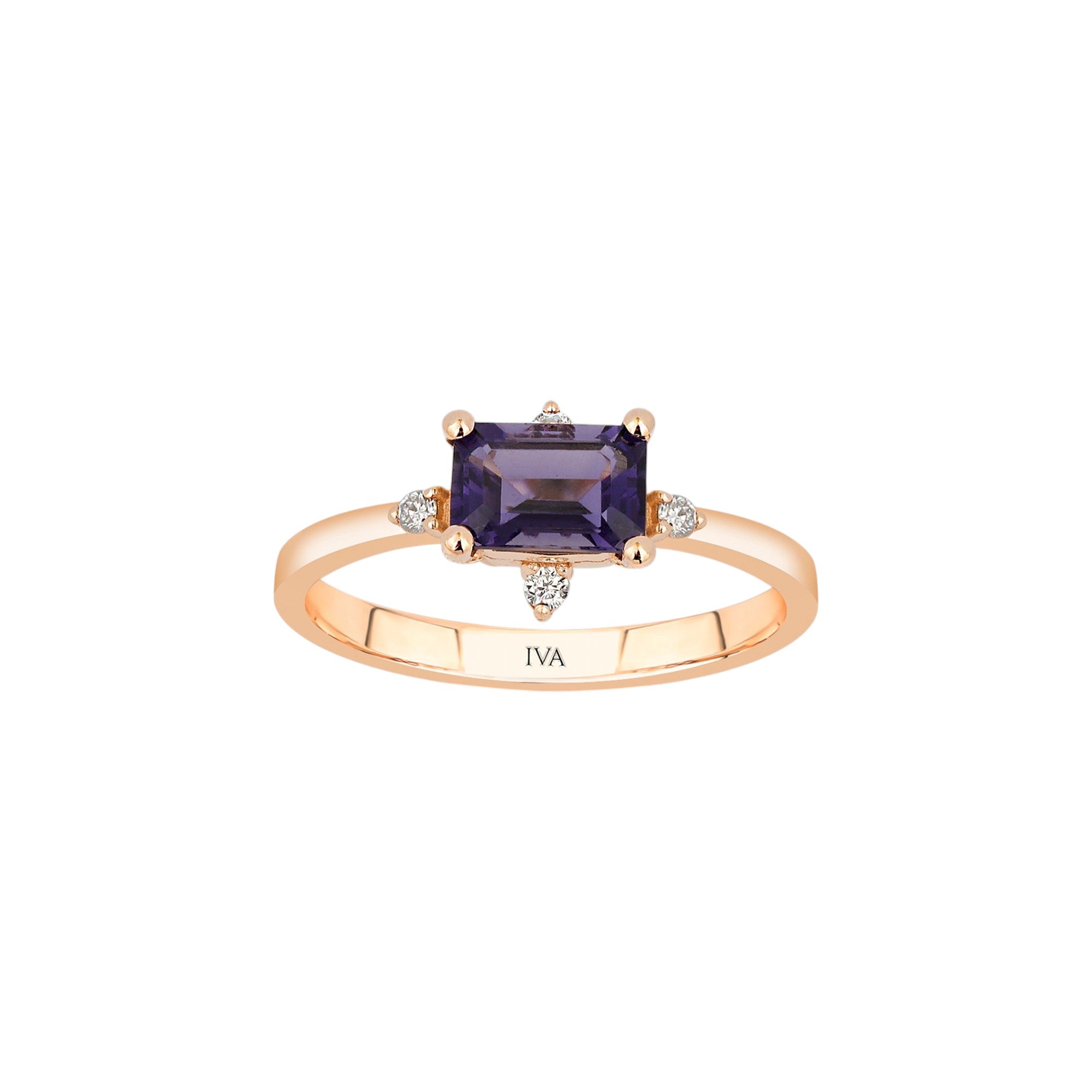 Roségold Diamantring mit Amethyst 0.83 ct in 585 oder 750 Gold