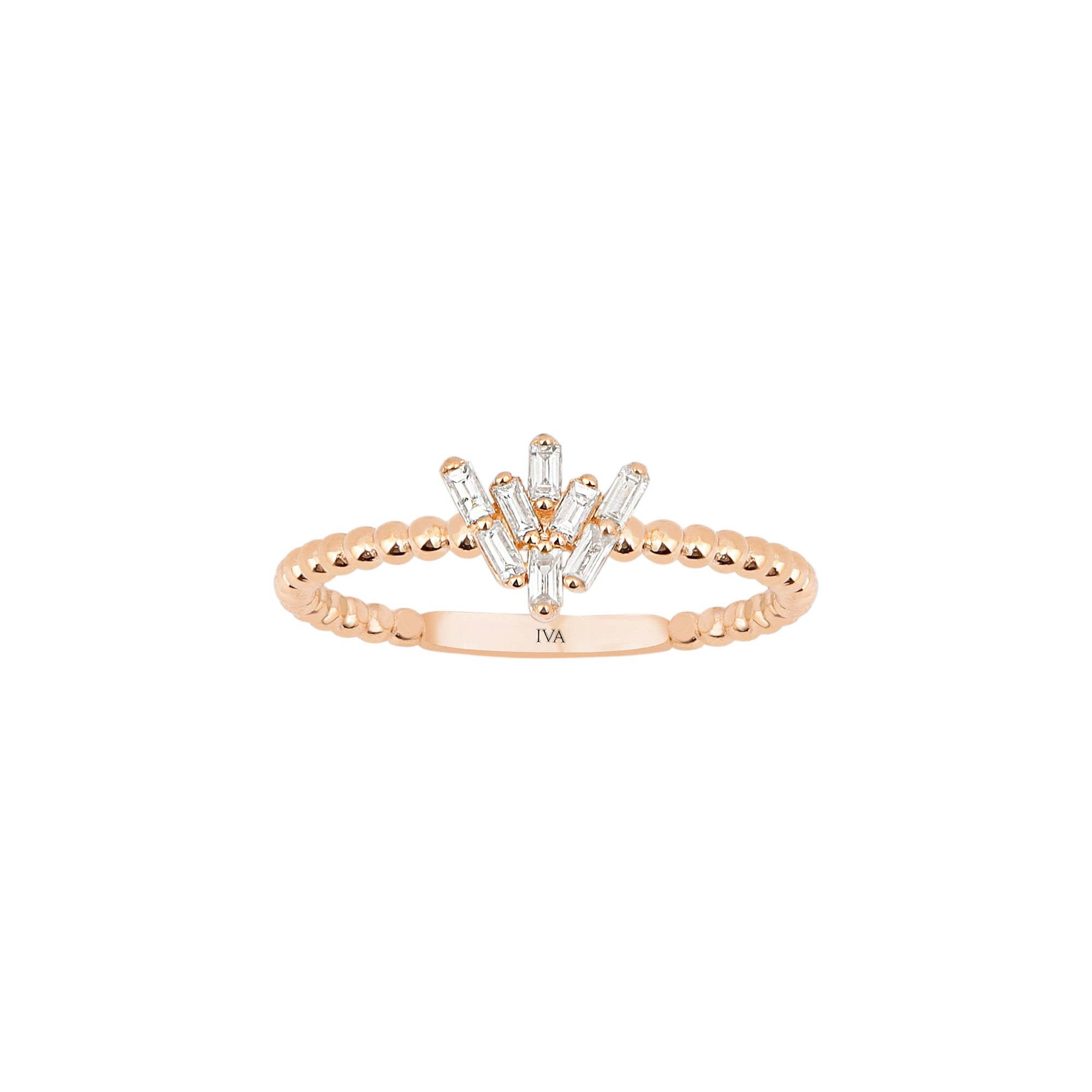 Roségold Diamantring mit Baguette 0.17 ct in 585 oder 750 Gold