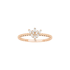 Roségold Diamantring mit Baguette 0.17 ct in 585 oder 750 Gold