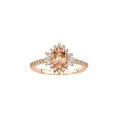 Roségold Diamantring mit Morganit 0.83 ct in 585 oder 750 Gold