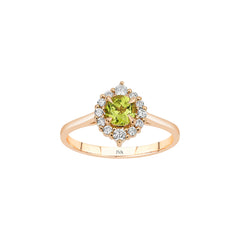 Roségold Diamantring mit Peridot 0.80 ct in 585 oder 750 Gold
