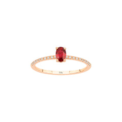 Roségold Diamantring mit Rubin 0.32 ct in 585 oder 750 Gold
