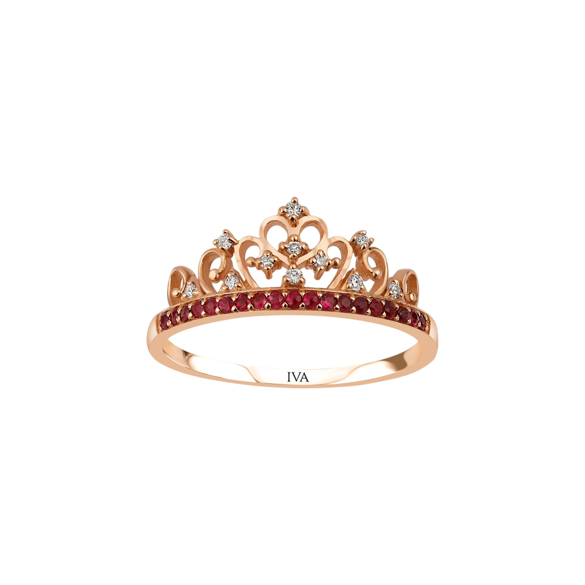 Roségold Diamantring mit Rubin 0.37 ct in 585 oder 750 Gold