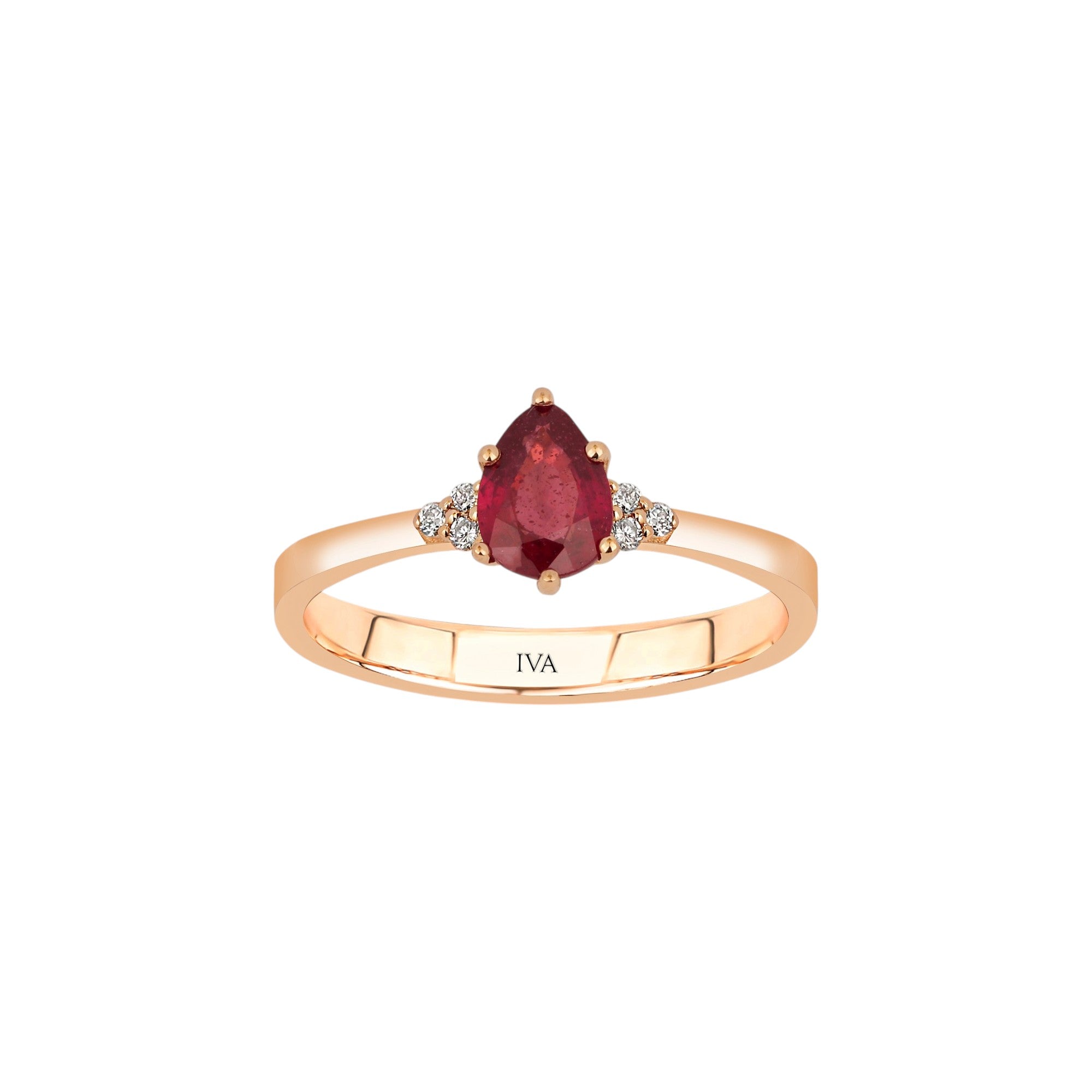 Roségold Diamantring mit Rubin 0.93 ct in 585 oder 750 Gold