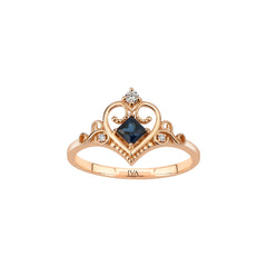Roségold Diamantring mit Saphir 0.31 ct in 585 oder 750 Gold