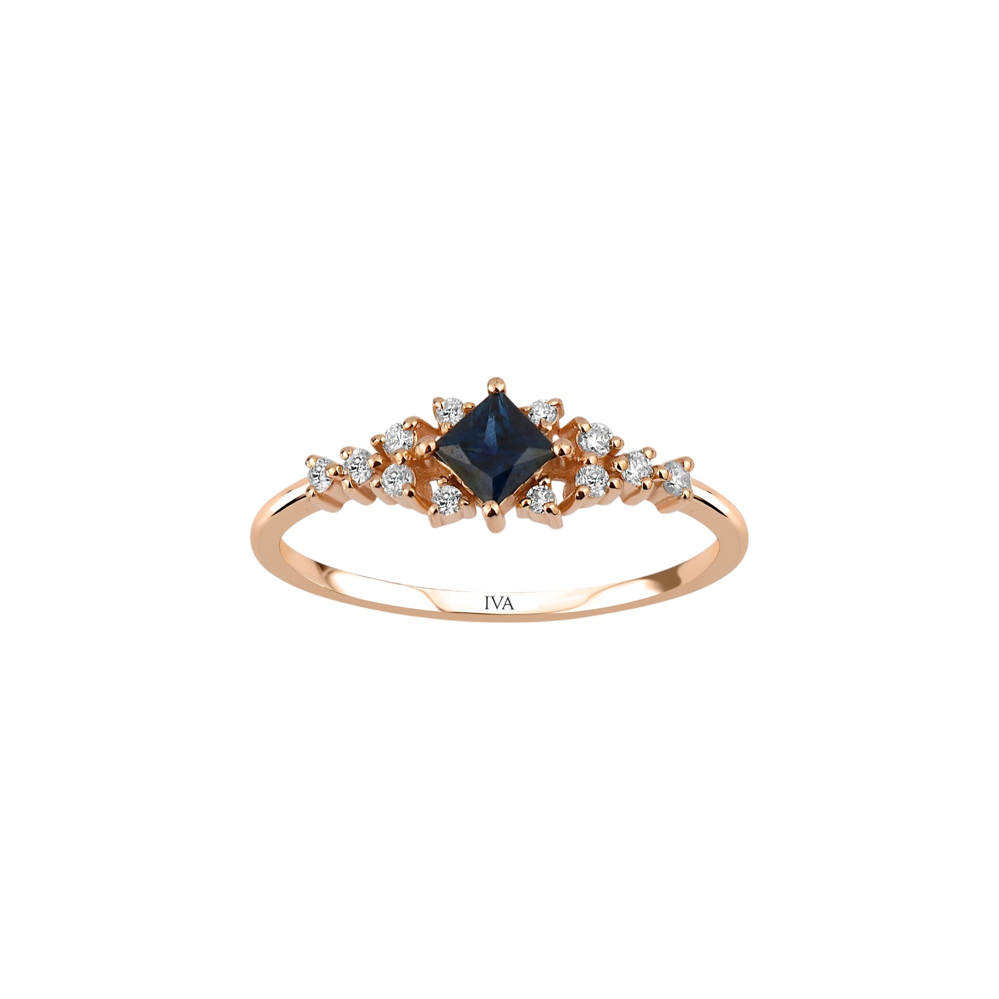Roségold Diamantring mit Saphir 0.32 ct in 585 oder 750 Gold