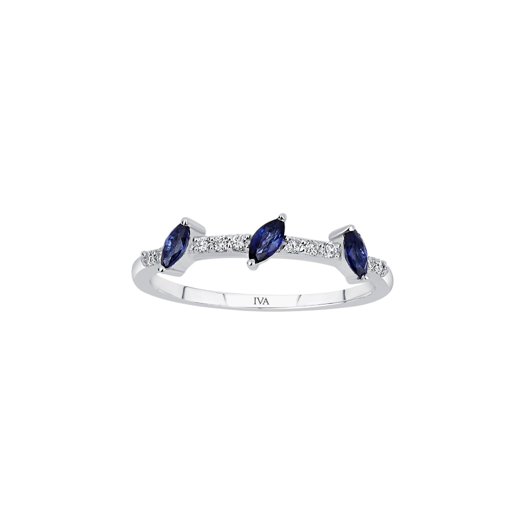 Roségold Diamantring mit Saphir 0.32 ct in 585 oder 750 Gold