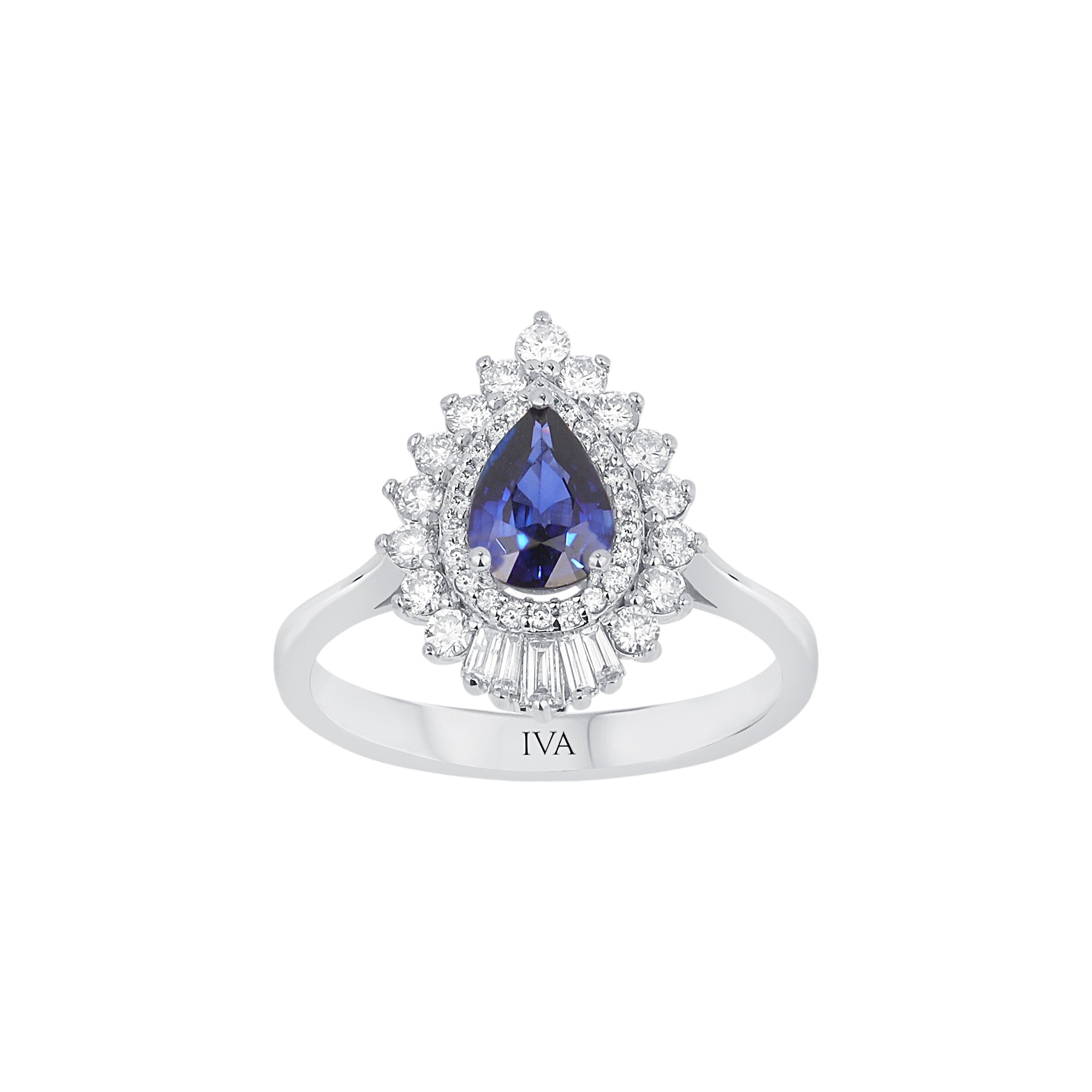 Roségold Diamantring mit Saphir 1.37 ct in 585 oder 750 Gold