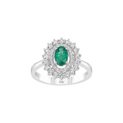 Roségold Diamantring mit Smaragd 0.85 ct in 585 oder 750 Gold
