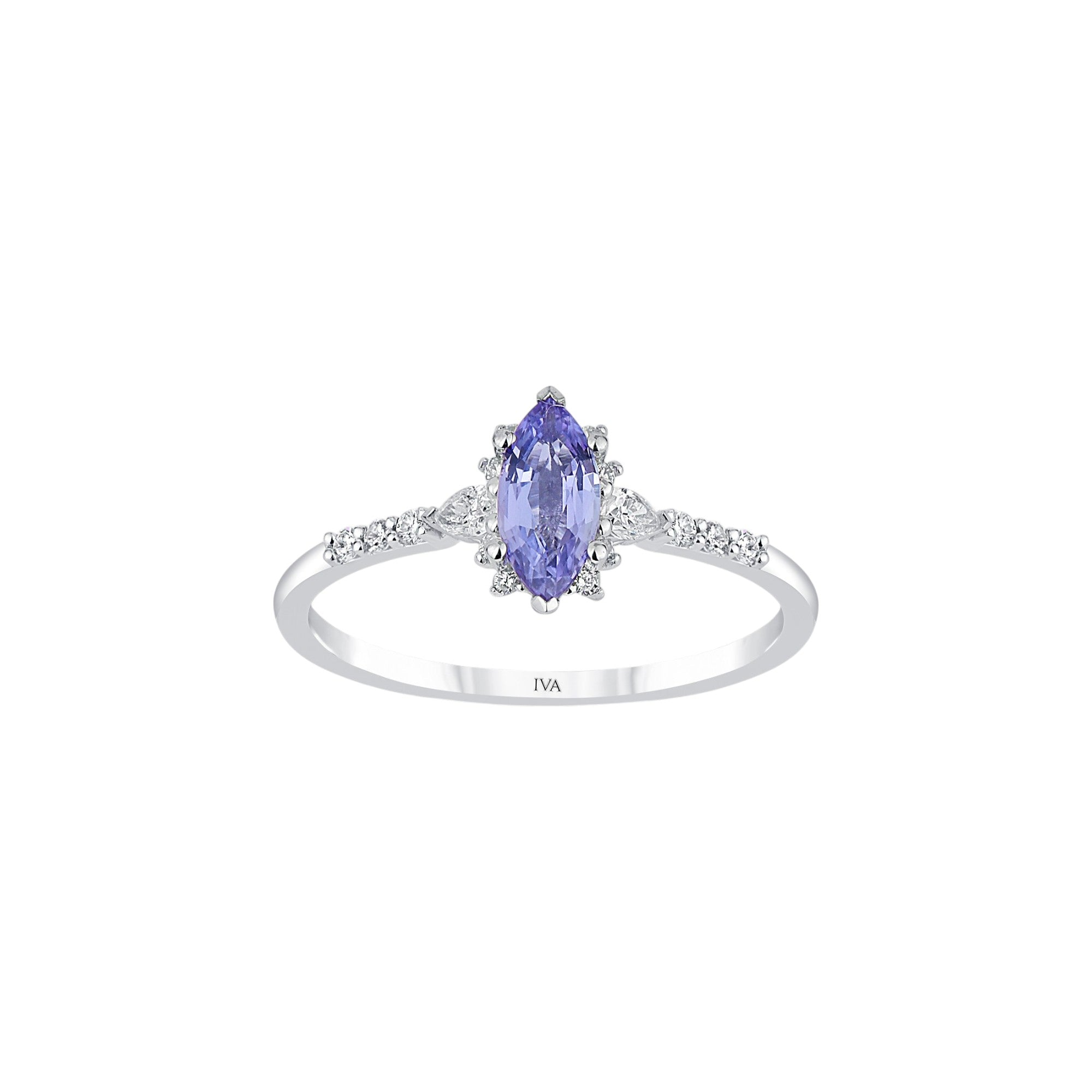 Roségold Diamantring mit Tansanit 0.57 ct in 585 oder 750 Gold