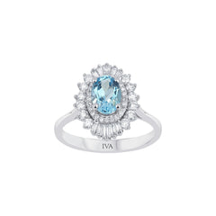Roségold Diamantring mit Topas 1.07 ct in 585 oder 750 Gold