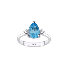 Roségold Diamantring mit Topas 2.02 ct in 585 oder 750 Gold