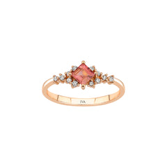 Roségold Diamantring mit Turmalin 0.46 ct in 585 oder 750 Gold