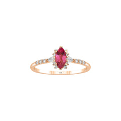 Roségold Diamantring mit Turmalin 0.58 ct in 585 oder 750 Gold