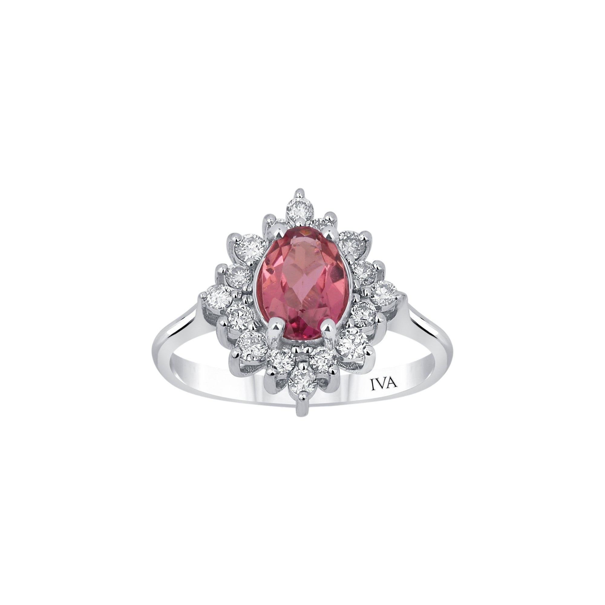 Roségold Diamantring mit Turmalin 0.67 ct in 585 oder 750 Gold