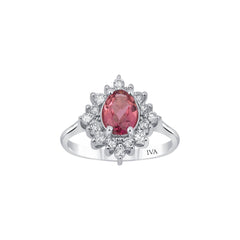 Roségold Diamantring mit Turmalin 0.67 ct in 585 oder 750 Gold