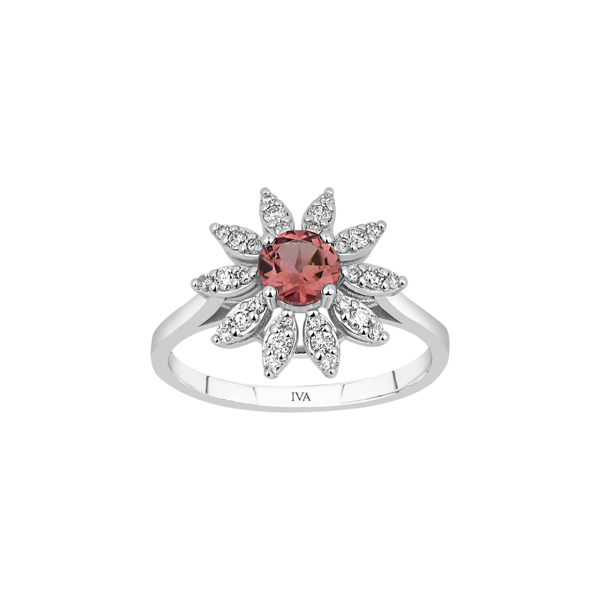 Roségold Diamantring mit Turmalin 0.73 ct in 585 oder 750 Gold