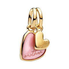 Rosafarbener Teilbarer Mutter & Tochter Charm-Anhänger - 763766C01