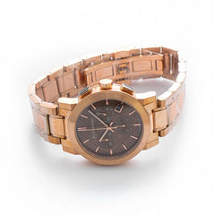 Burberry BU9754 The City Unisex Uhr – Roségold Edelstahl – Braun Zifferblatt – Swiss Quartz