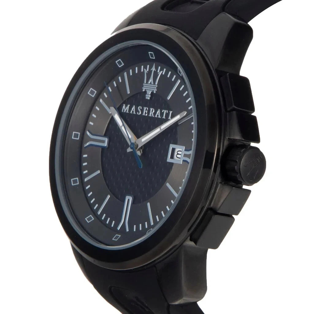 Maserati Sfida Schwarz Silikon Quarz Herrenuhr