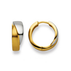 Scharnier-Creolen in 18 Karat - 750 Gold, Poliert, Bicolor