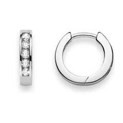 Scharnier-Creolen Silber 925 weiss mit Zirkonia -  6264.04598/1200