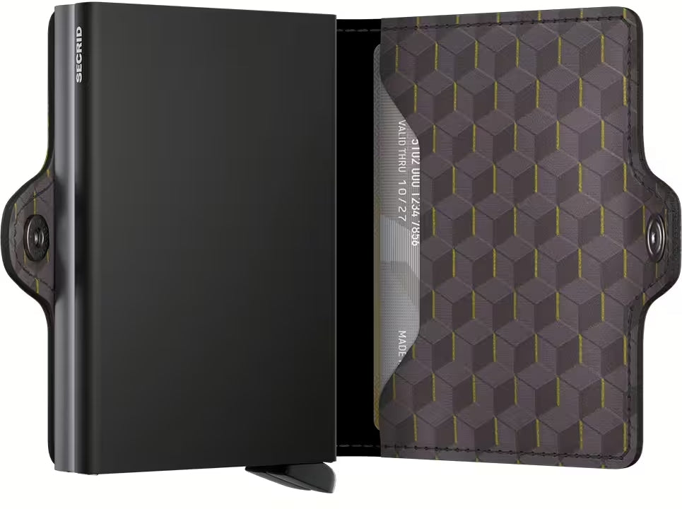Secrid Twinwallet Optical mit Gravur - TOp-Grey-Yellow