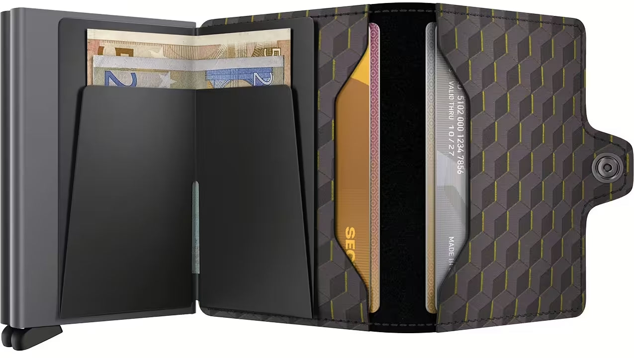 Secrid Twinwallet Optical mit Gravur - TOp-Grey-Yellow