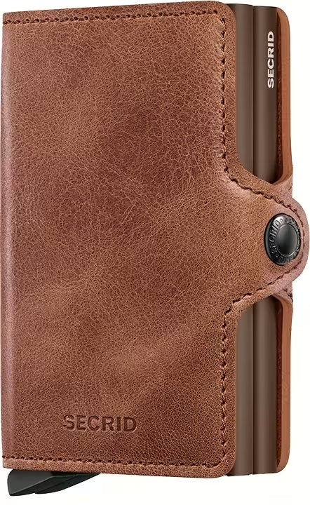 Secrid Twinwallet Vintage mit Gravur - TV-Cognac-Brown