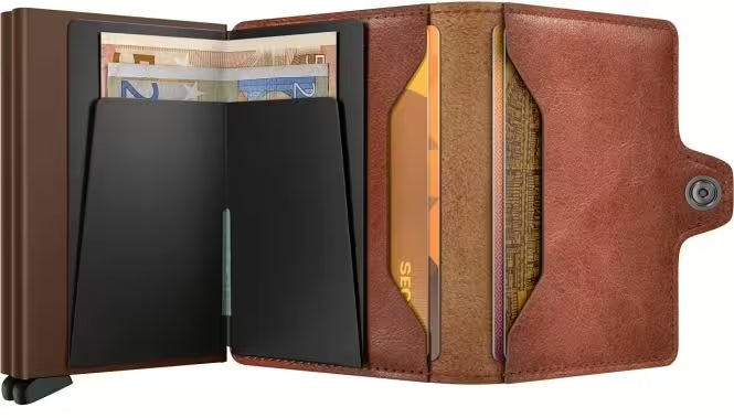 Secrid Twinwallet Vintage mit Gravur - TV-Cognac-Brown