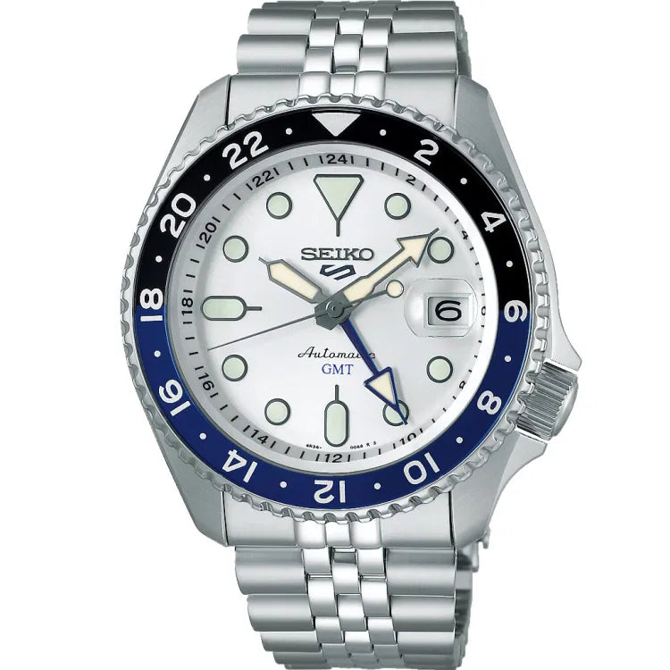 Seiko 5 Sports GMT Silver Cloud SKX Re-Interpretation Herrenuhr - SSK033K1