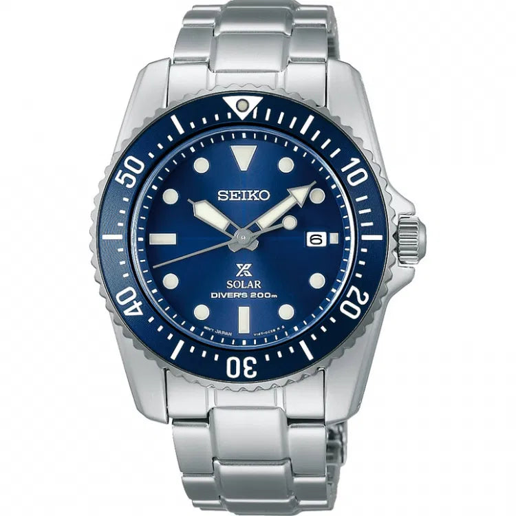 Seiko Prospex Compact Solar Diver Blau Unisexuhr - SNE585P1